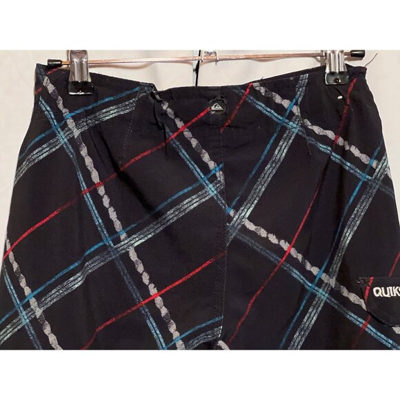 Quiksilver Size 10 Kids Plaid Board Shorts With Pocket & Drawstring Closure - Picture 4 of 12